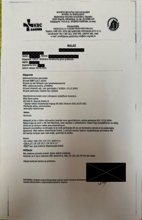 Nalaz — Zloćudna novotvorina glotisa (anonimizirano)